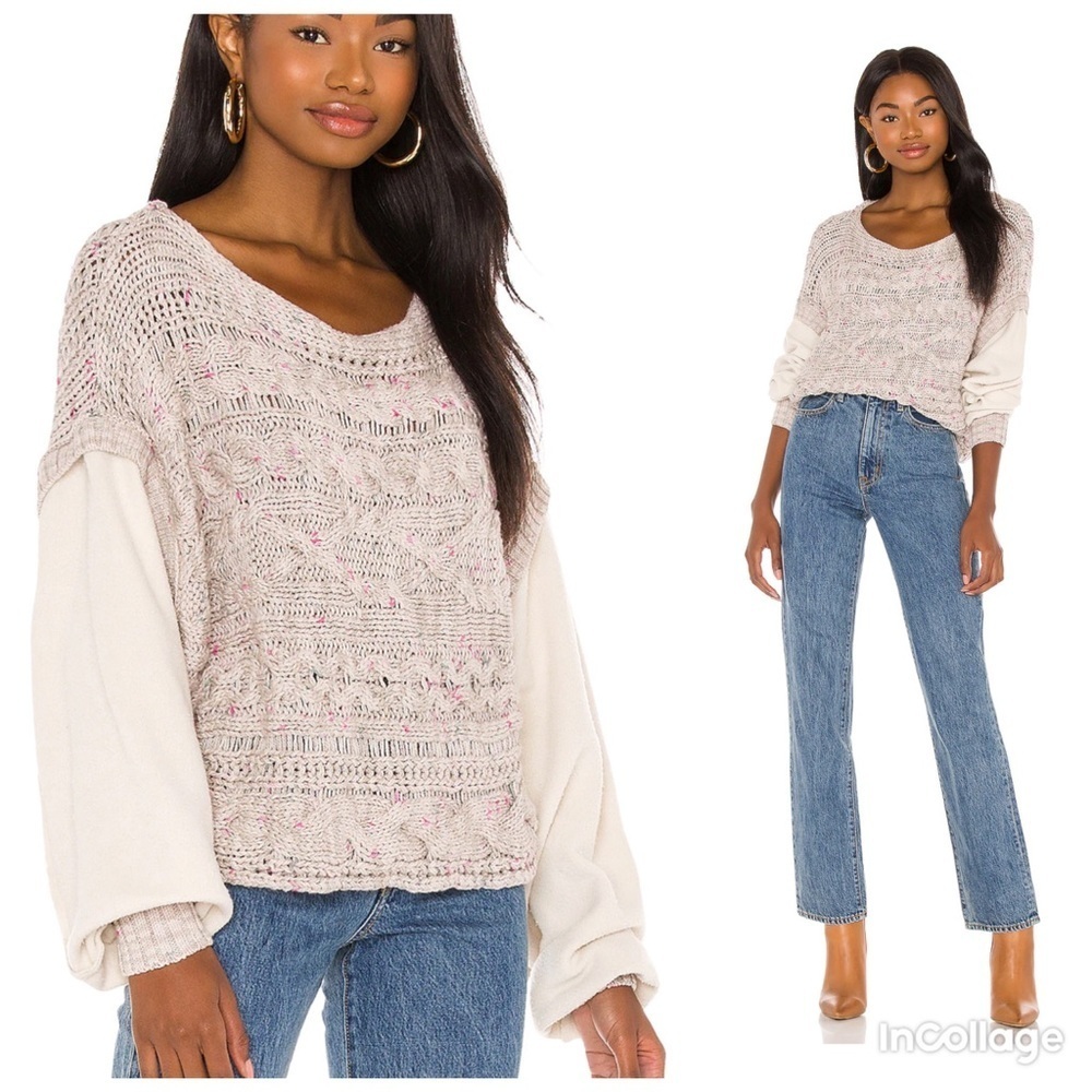 ✅ NWT Free People Honey Cable chunky knit sweater XS